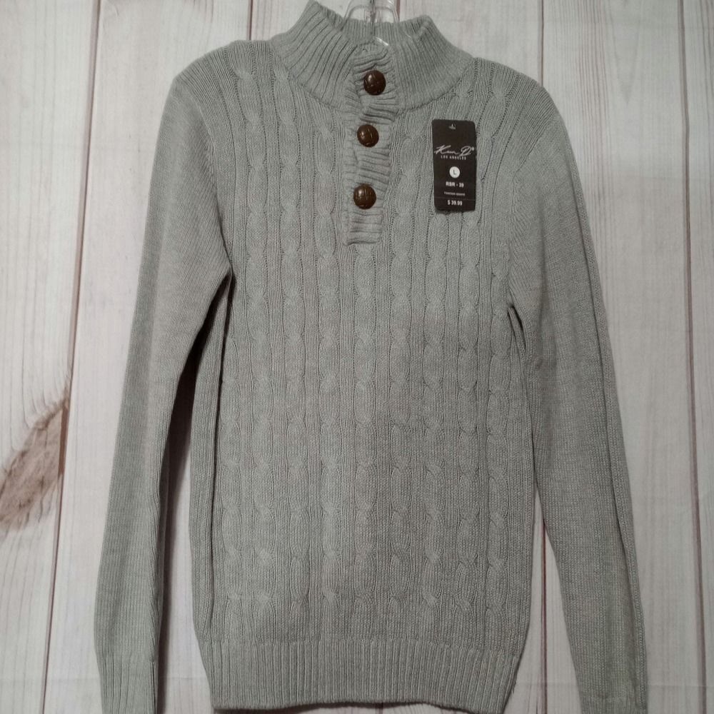 Kian D Sweater Ladies‎ Large Gray Chunky Knit